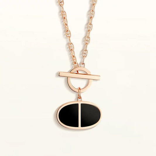[Rosla]CHAINE VERSO BLACK CERAMIC NECKLACE