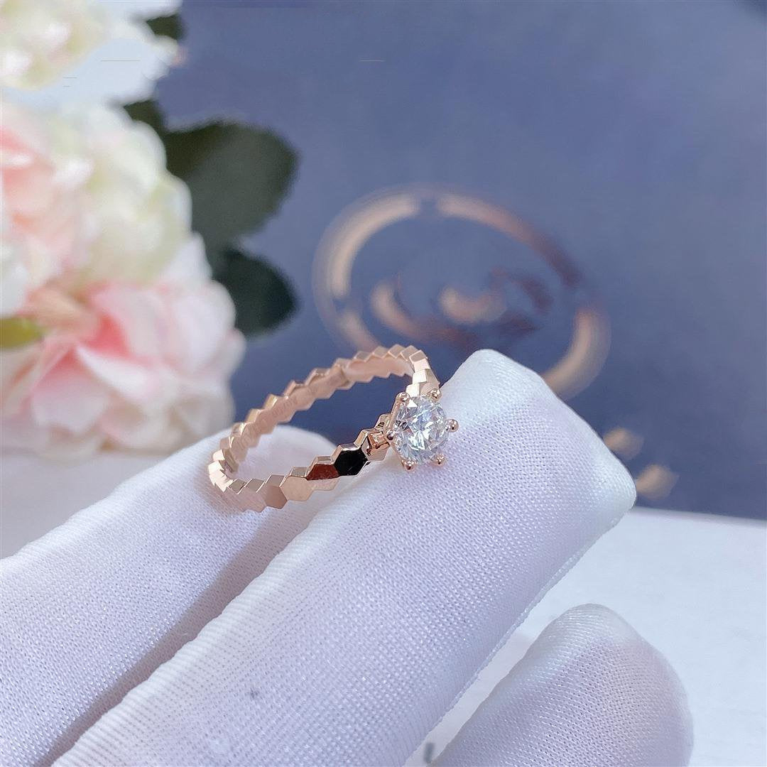 [Rosla]BEE LOVE RING PINK GOLD 1 DIAMOND