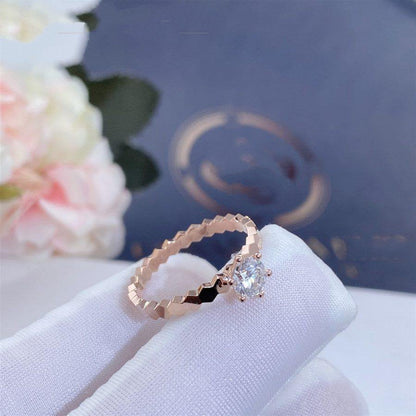 [Rosla]BEE LOVE RING PINK GOLD 1 DIAMOND