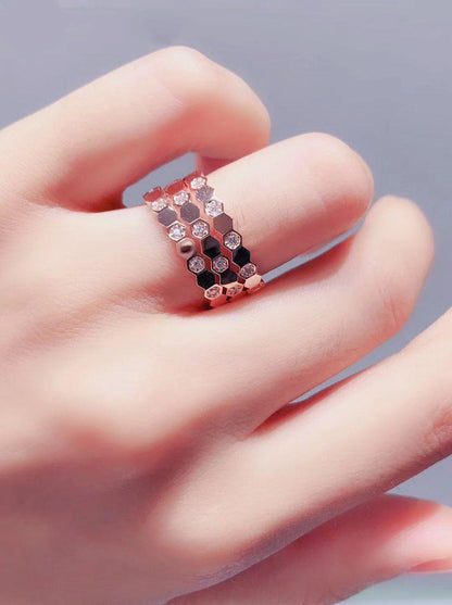 [Rosla]BEE LOVE RING PINK GOLD DIAMOND