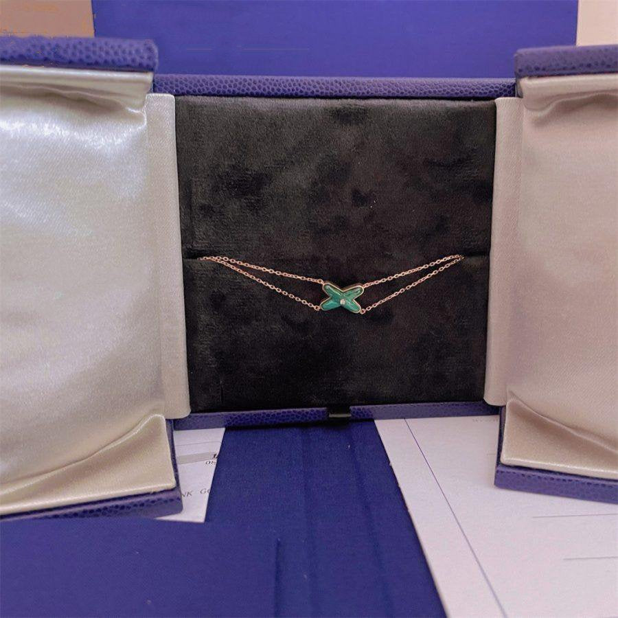 [Rosla]JEUX BRACELET MALACHITE PINK GOLD 1 DIAMOND