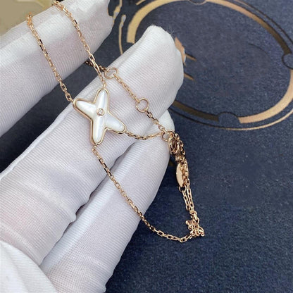 [Rosla]JEUX BRACELET WHITE MOP PINK GOLD 1 DIAMOND