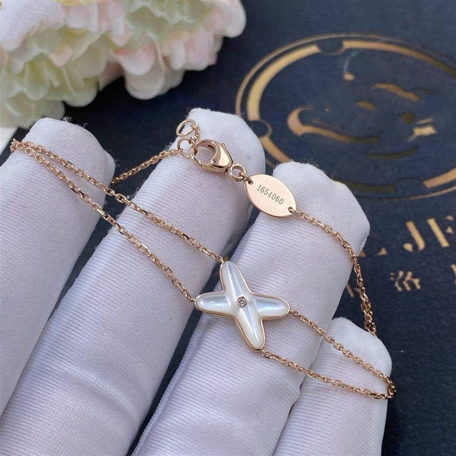 [Rosla]JEUX BRACELET WHITE MOP PINK GOLD 1 DIAMOND