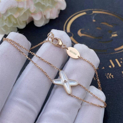 [Rosla]JEUX BRACELET WHITE MOP PINK GOLD 1 DIAMOND