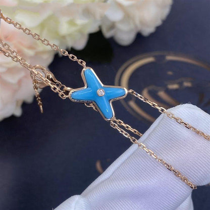 [Rosla]JEUX BRACELET TURQUOISE PINK GOLD 1 DIAMOND