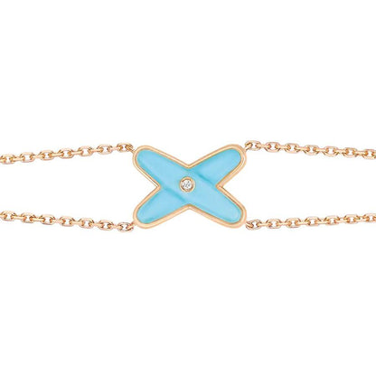 [Rosla]JEUX BRACELET TURQUOISE PINK GOLD 1 DIAMOND