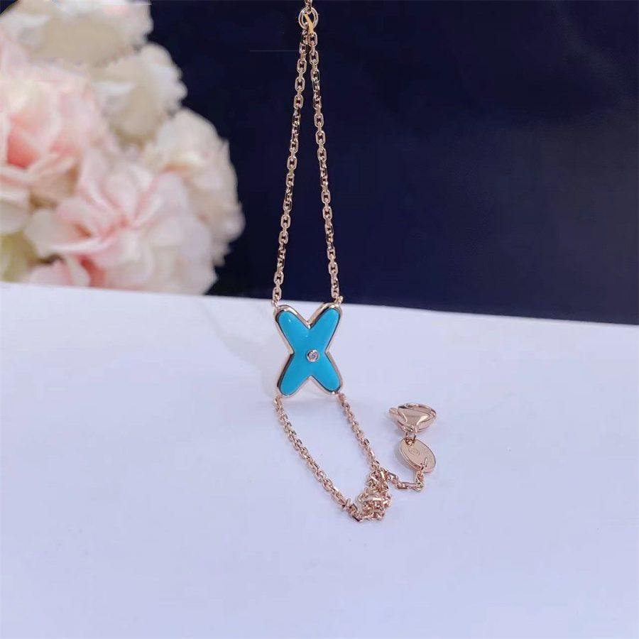 [Rosla]JEUX BRACELET TURQUOISE PINK GOLD 1 DIAMOND