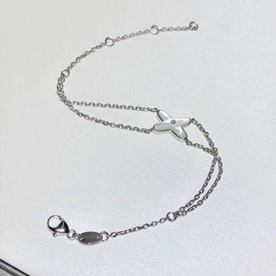 [Rosla]JEUX BRACELET WHITE MOP SILVER 1 DIAMOND