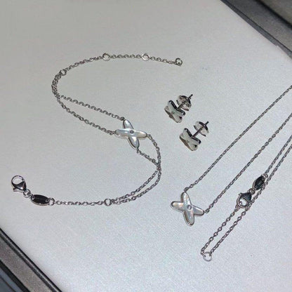 [Rosla]JEUX BRACELET WHITE MOP SILVER 1 DIAMOND