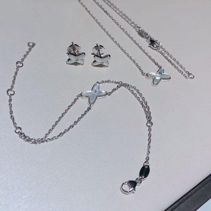 [Rosla]JEUX BRACELET WHITE MOP SILVER 1 DIAMOND