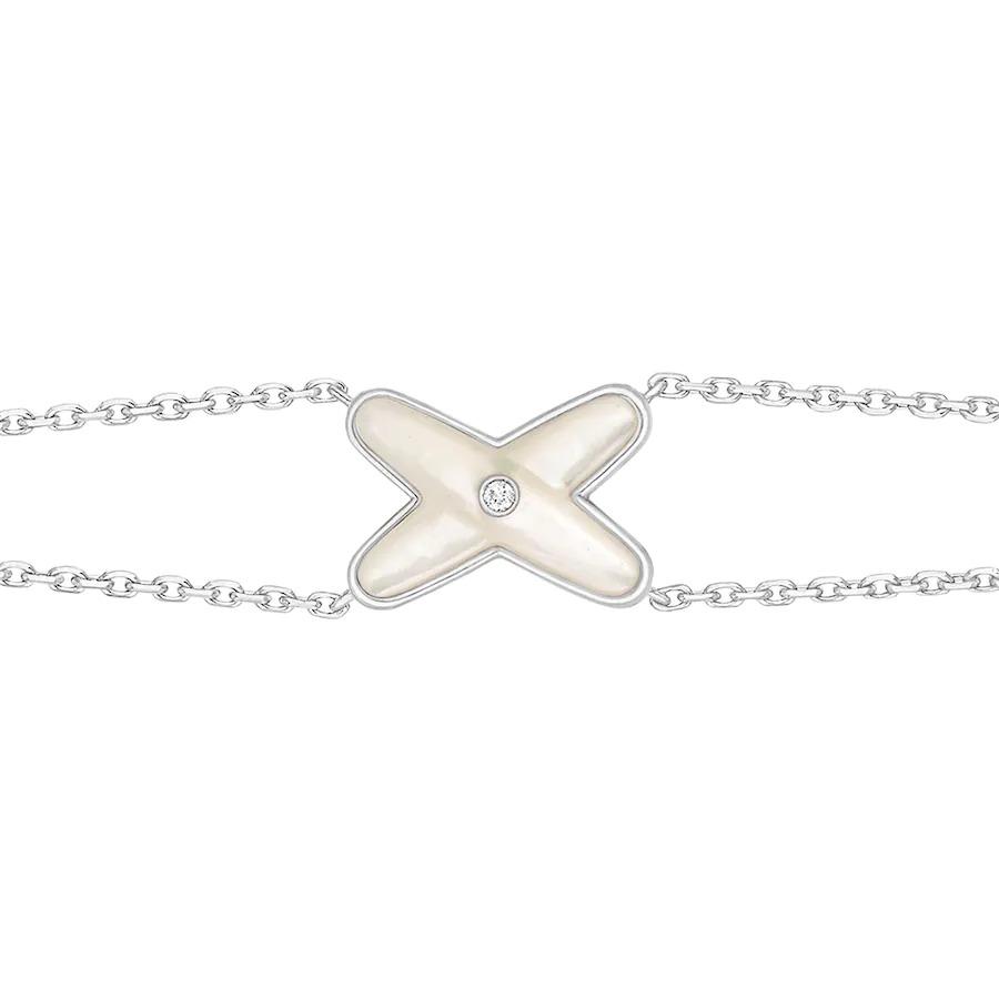 [Rosla]JEUX BRACELET WHITE MOP SILVER 1 DIAMOND