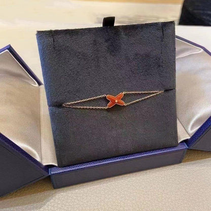 [Rosla]JEUX BRACELET CARNELIAN PINK GOLD 1 DIAMOND