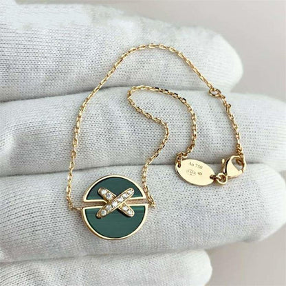 [Rosla]JEUX DE BRACELET MALACHITE PINK GOLD DIAMONDS