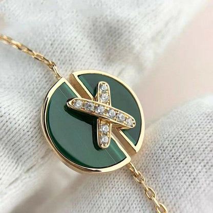 [Rosla]JEUX DE BRACELET MALACHITE PINK GOLD DIAMONDS