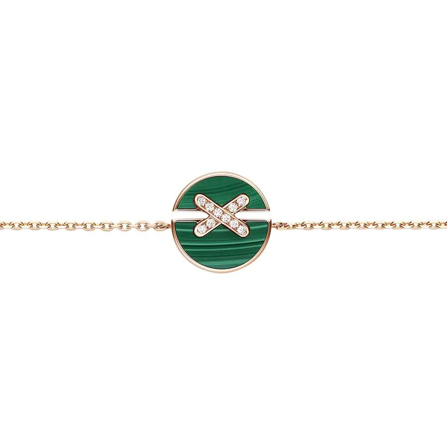 [Rosla]JEUX DE BRACELET MALACHITE PINK GOLD DIAMONDS
