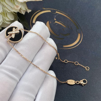 [Rosla]JEUX DE BRACELET ONYX PINK GOLD DIAMOND