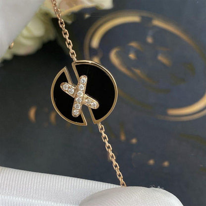 [Rosla]JEUX DE BRACELET ONYX PINK GOLD DIAMOND