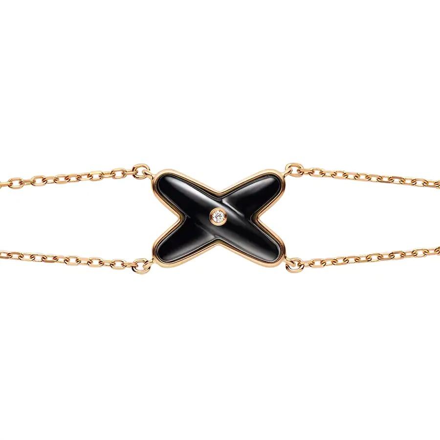 [Rosla]JEUX BRACELET ONYX PINK GOLD 1 DIAMOND