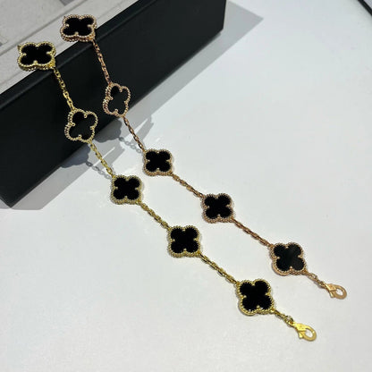 [Rosla]CLOVER  5 MOTIFS BLACK ONYX BRACELET