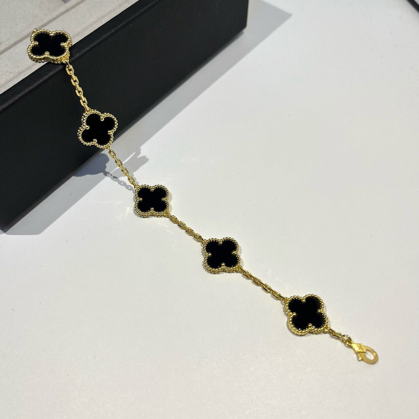 [Rosla]CLOVER  5 MOTIFS BLACK ONYX BRACELET