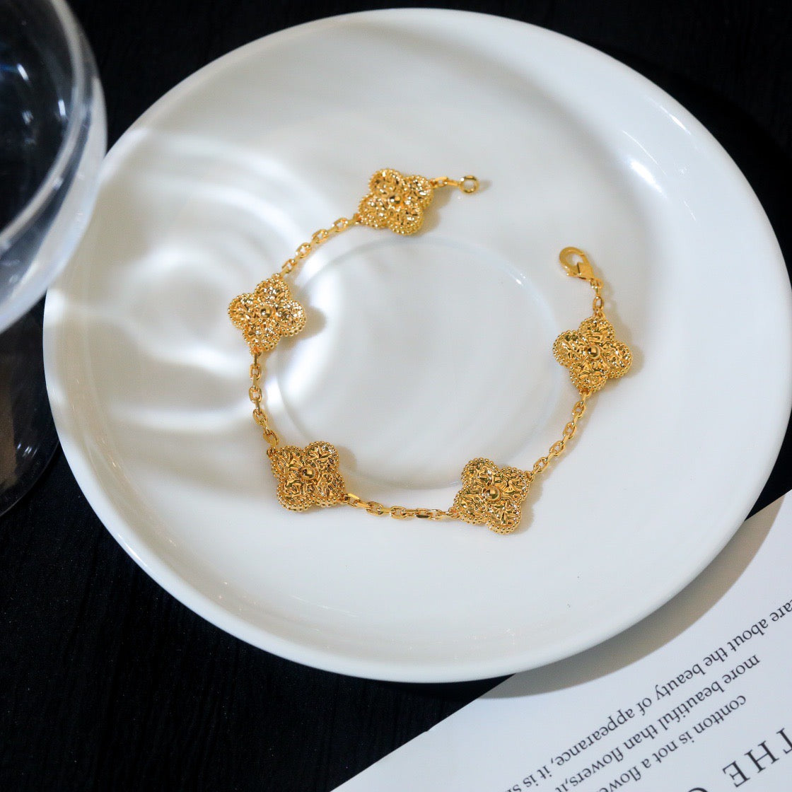 [Rosla]CLOVER 5 MOTIFS BRONZING BRACELET