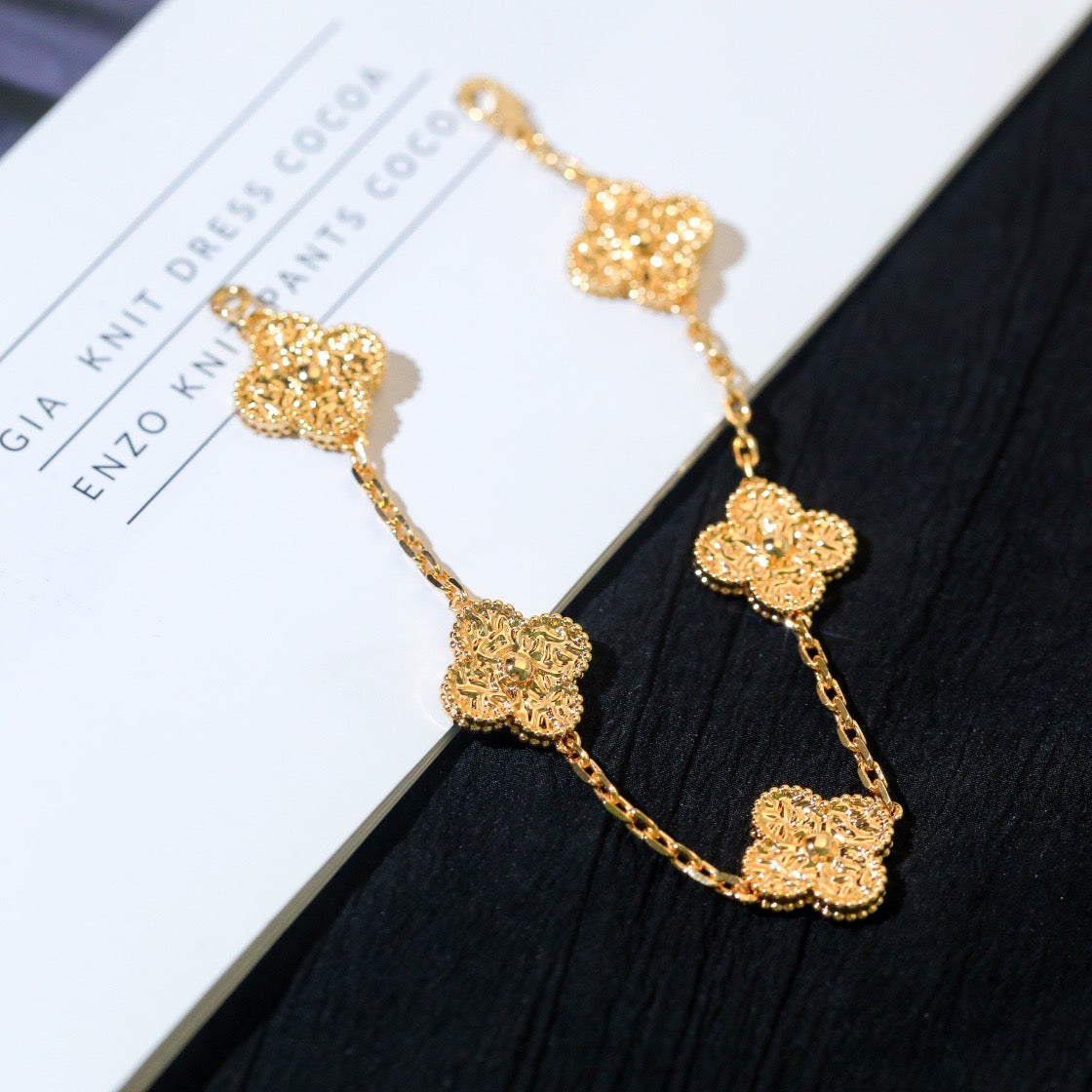 [Rosla]CLOVER 5 MOTIFS BRONZING BRACELET