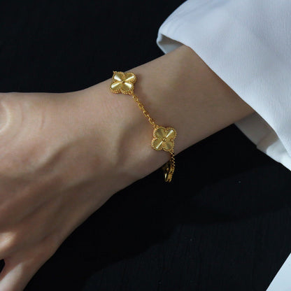 [Rosla]CLOVER 5 FLOWERS LASER BRACELET
