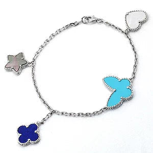 [Rosla]LUCKY SPRING SILVER BRACELET 4 MOTIF