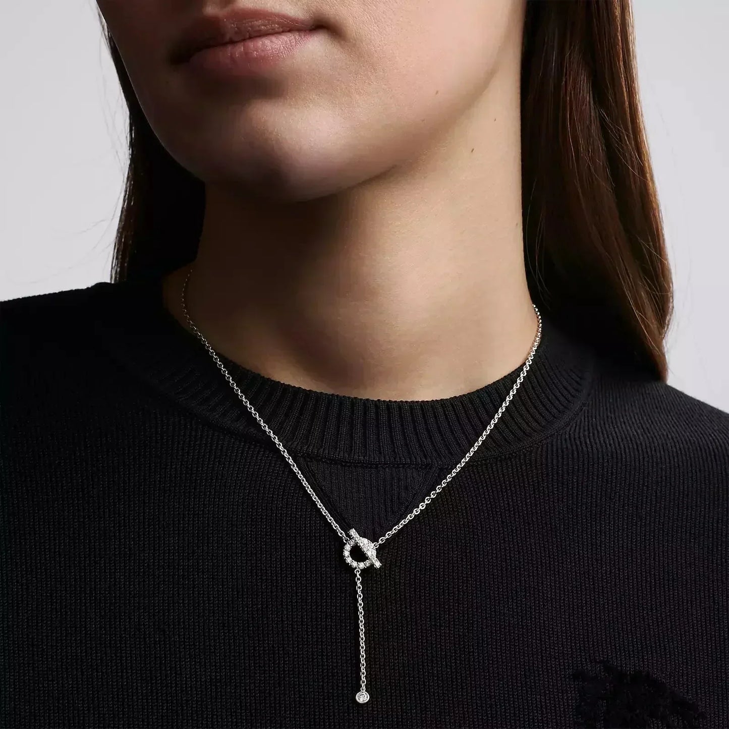 [Rosla]FINESSE SILVER DIAMOND NECKLACE