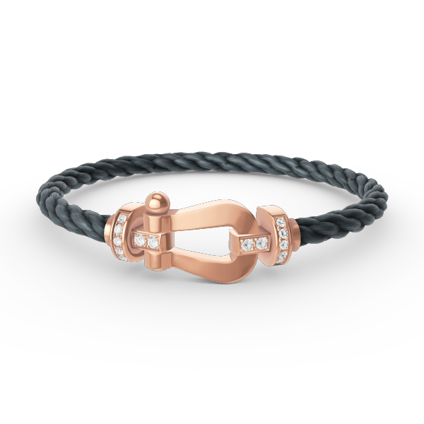 [Rosla]FORCE LARGE HORSESHOE HALF DIAMOND BRACELET ROSE GOLD