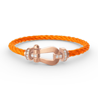 [Rosla]FORCE LARGE HORSESHOE HALF DIAMOND BRACELET ROSE GOLD