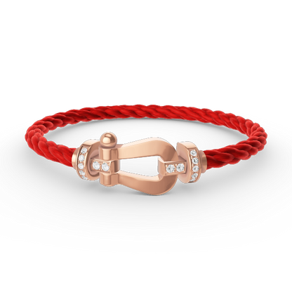 [Rosla]FORCE LARGE HORSESHOE HALF DIAMOND BRACELET ROSE GOLD