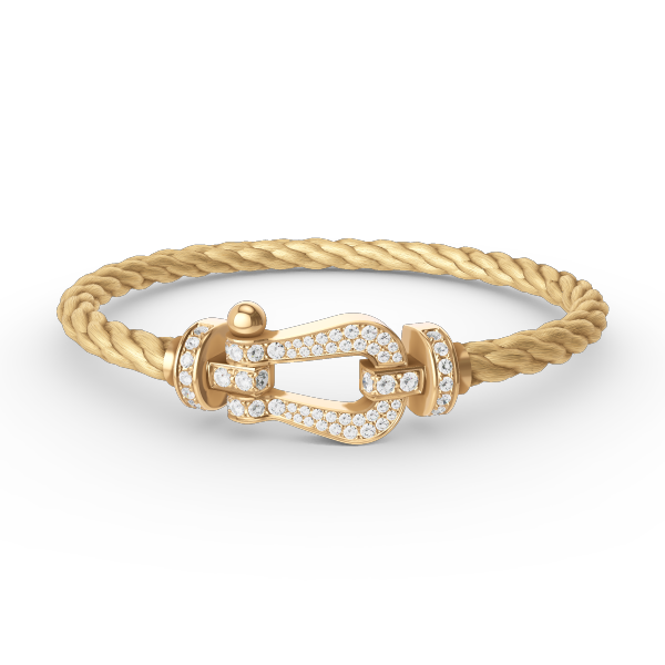 [Rosla]FORCE LARGE HORSESHOE FULL DIAMOND BRACELET GOLD