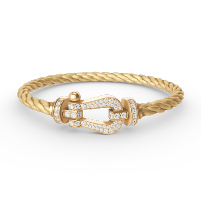 [Rosla]FORCE LARGE HORSESHOE FULL DIAMOND BRACELET GOLD