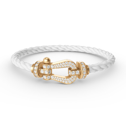 [Rosla]FORCE LARGE HORSESHOE FULL DIAMOND BRACELET GOLD