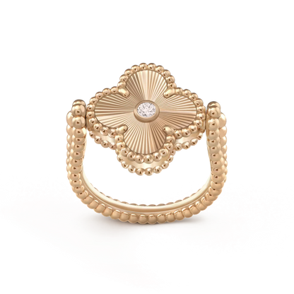 [Rosla]CLOVER RIVERSIBLE PINK GOLD RING