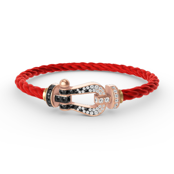 [Rosla]FORCE LARGE HORSESHOE BLACK WHITE DIAMOND BRACELET ROSE GOLD