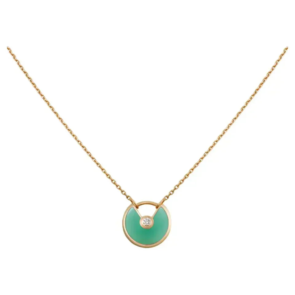 [Rosla]AMULETTE GOLD MALACHITE NECKLACE