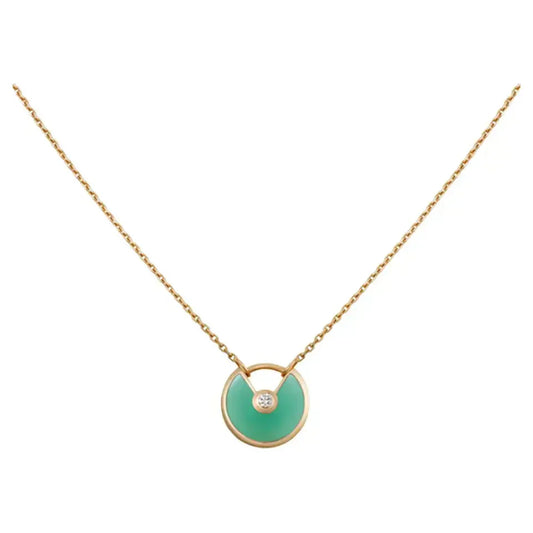 [Rosla]AMULETTE GOLD MALACHITE NECKLACE