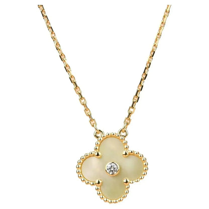 [Rosla]CLOVER 15MM DIAMOND GOLD MOTHER OF PEARL NECKLACE