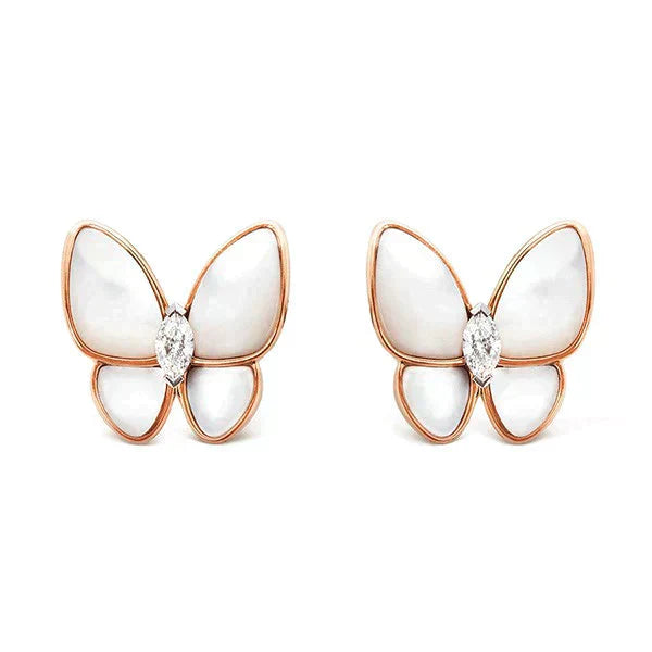[Rosla]BUTTERFLY MOP DIAMOND EARRINGS