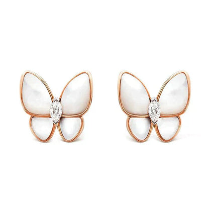 [Rosla]BUTTERFLY MOP DIAMOND EARRINGS