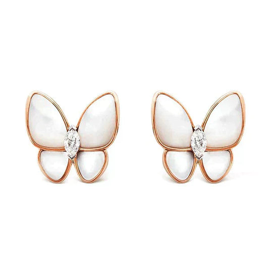[Rosla]BUTTERFLY MOP DIAMOND EARRINGS