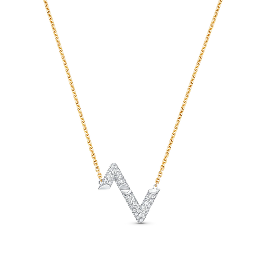 [Rosla]VOLT SILVER DIAMOND PEDANT NECKLACE