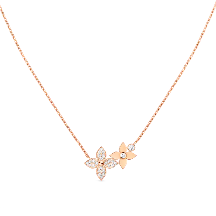 [Rosla]STAR BLOSSOM NECKLACE PINK GOLD DIAMONDS