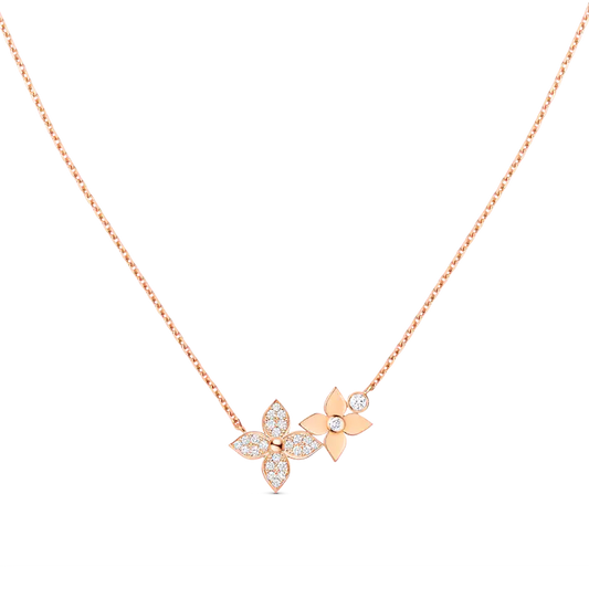 [Rosla]STAR BLOSSOM NECKLACE PINK GOLD DIAMONDS