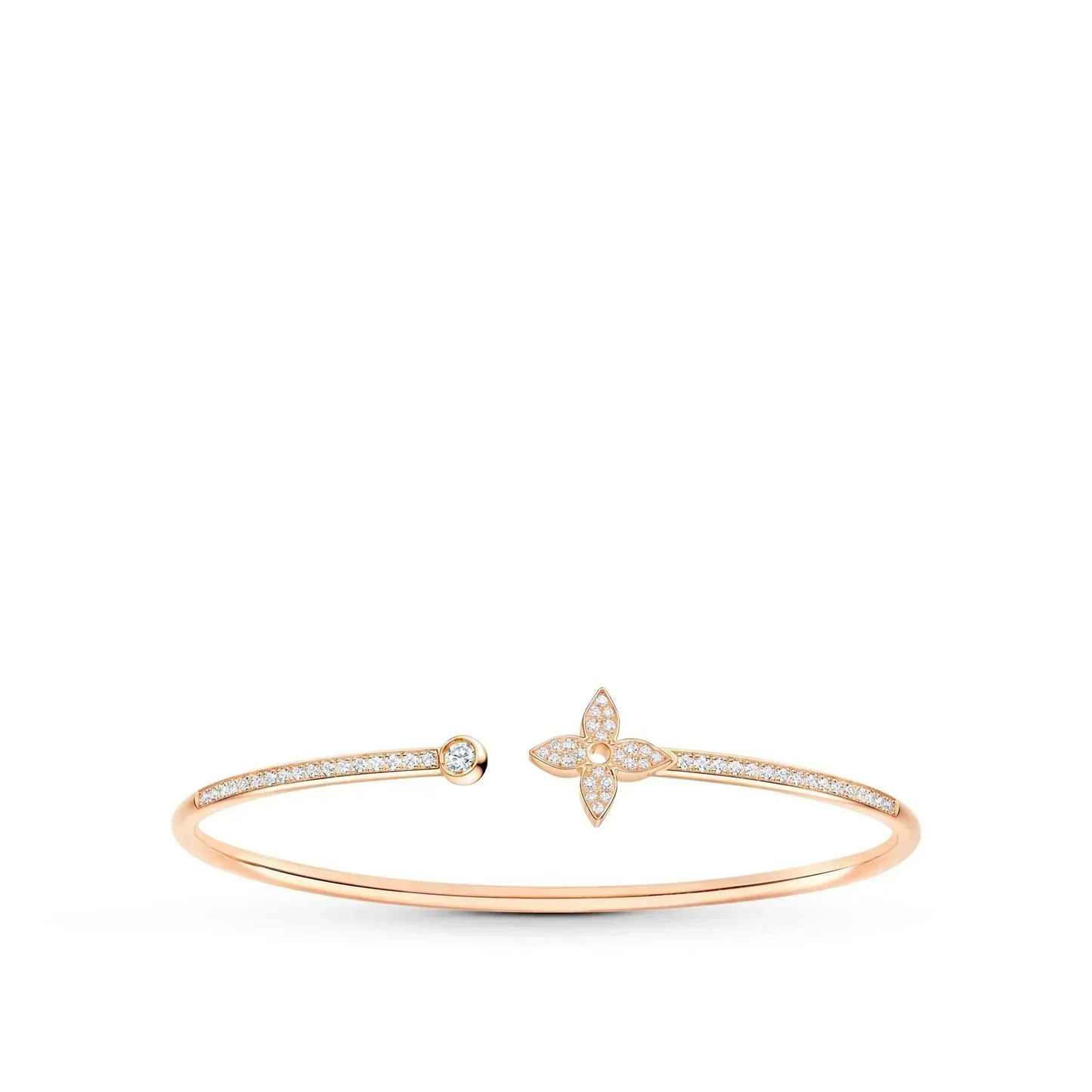 [Rosla]IDYLLE PINK GOLD OPEN BRACELET DIAMOND PAVED