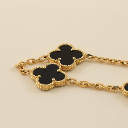 [Rosla]CLOVER  5 MOTIFS BLACK ONYX BRACELET