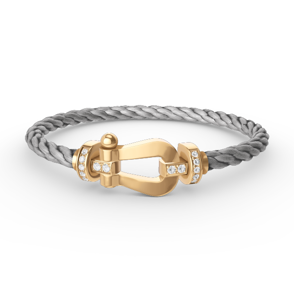 [Rosla]FORCE LARGE HORSESHOE HALF DIAMOND BRACELET GOLD