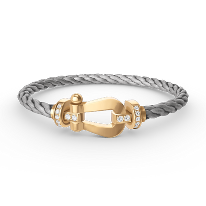[Rosla]FORCE LARGE HORSESHOE HALF DIAMOND BRACELET GOLD